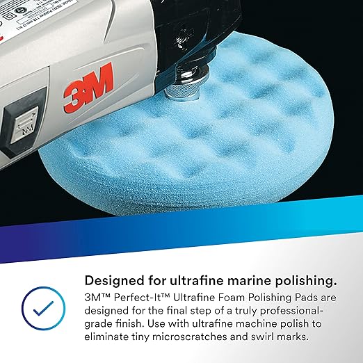 Perfect-It™ 05708 Double-Sided Ultrafine Polishing Pad, 8", Quick Connect, Foam Pad