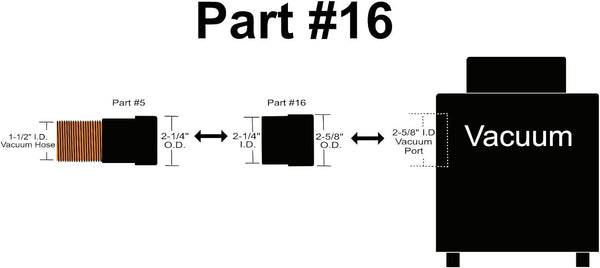 2 5/8" O.D. to 2 1/4" I.D. Vacuum Adaptor