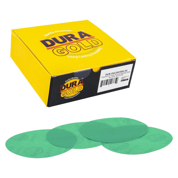 Dura-Gold - 6" Gold Hook & Loop No Hole Sanding Discs