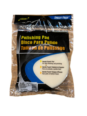 6" Speedy Foam Flat Foam Finishing Pad- White